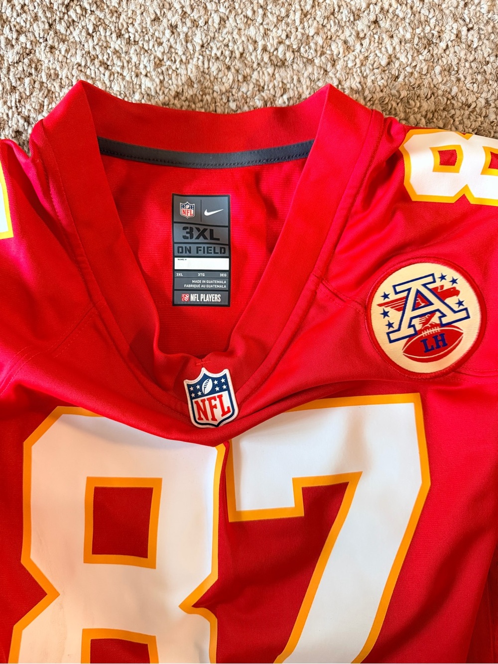 Travis Kelce 3XL Nike NFL Red On-Field Football Jersey